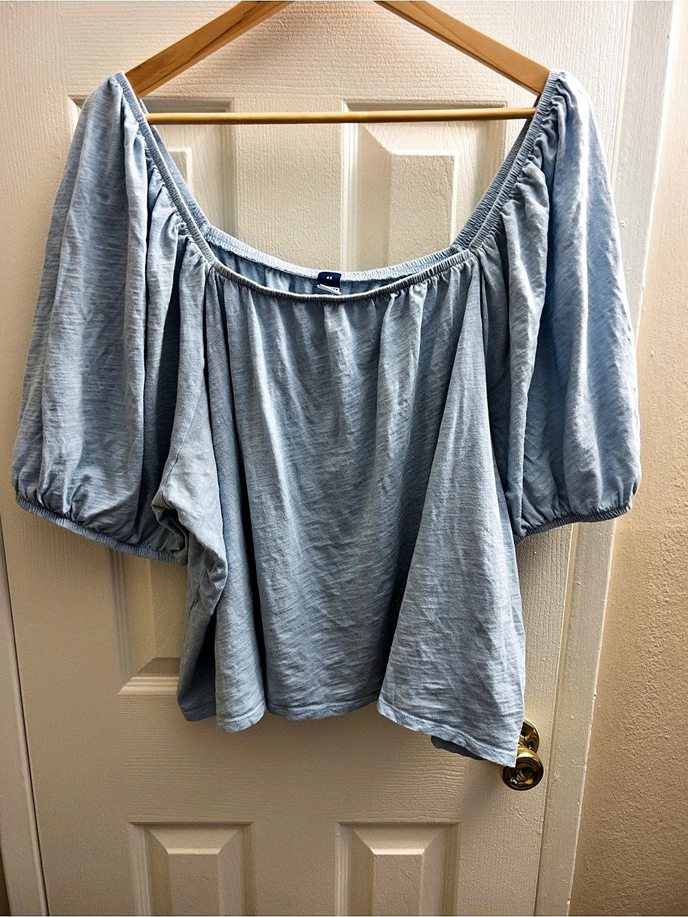 Old Navy Blue Puff Sleeve Blouse Size 4 Like New